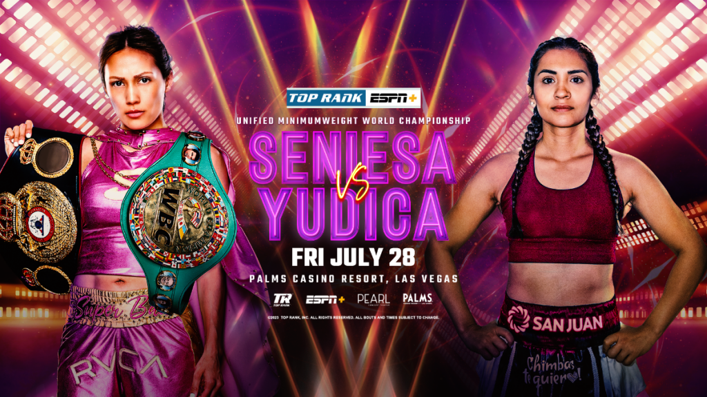 Seniesa Estrada vs. Leonela Yudica official poster.