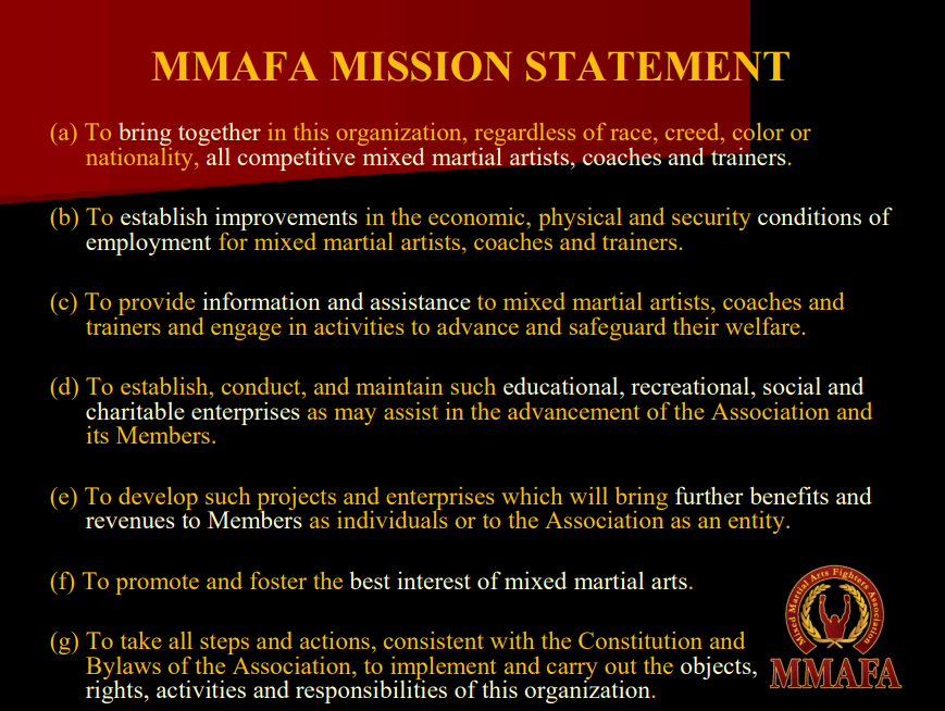 MMAFA presentation on the UFC